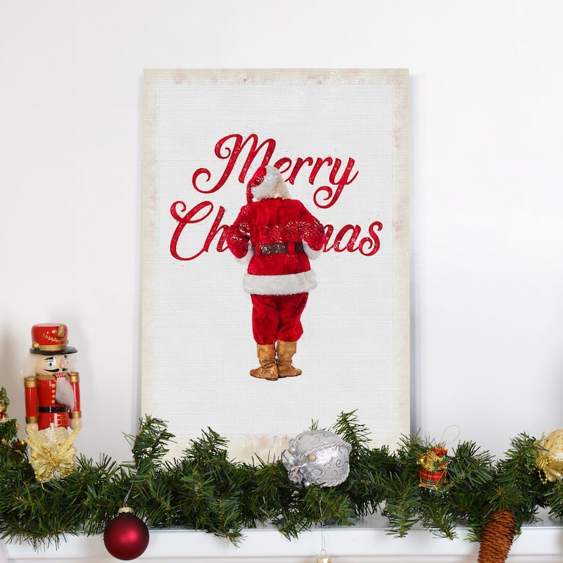 Merry Christmas Santa Vintage-Premium Gallery Wrapped Canvas - Ready to Hang