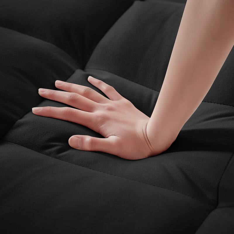 Convertible Sofa Bed with Adjustable Back, USB Charger, and Pillows for Living Room or Office