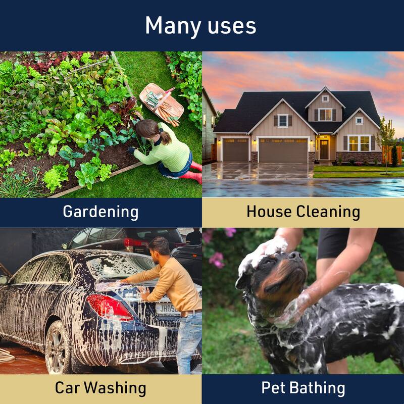 Kings County Tools 98Ft Flexible Water Garden Hose with Nozzle and Quick Connectors