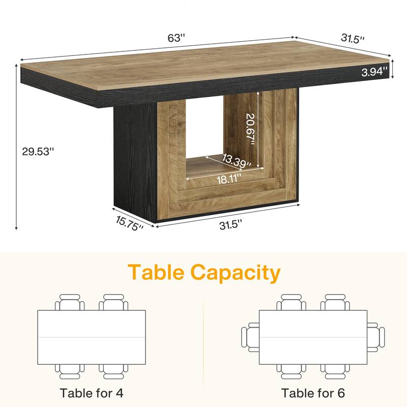 Large Rectangular Conference Table with Sturdy Base
