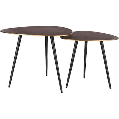 Joseph Mid-Century Modern Nesting End Table Set of 2 - 18"H x 22"W x 22"D, 17"H x 18"W x 18"D