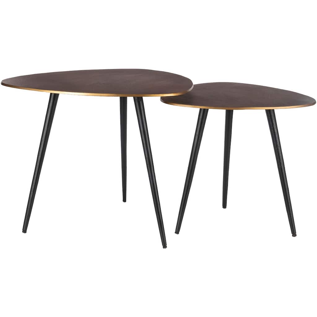 Joseph Mid-Century Modern Nesting End Table Set of 2 - 18"H x 22"W x 22"D, 17"H x 18"W x 18"D