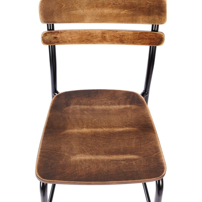 2PK Commercial Solid Wood Bar Stools with Frames and Antique Finish - 19.75"W x 22.25"D x 44.5"H