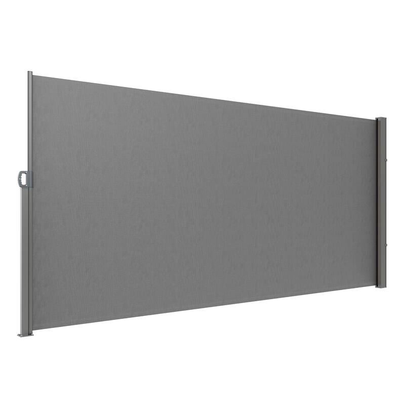 71''x 138'' Outdoor Patio Privacy Screen Awning with Retractable Handle