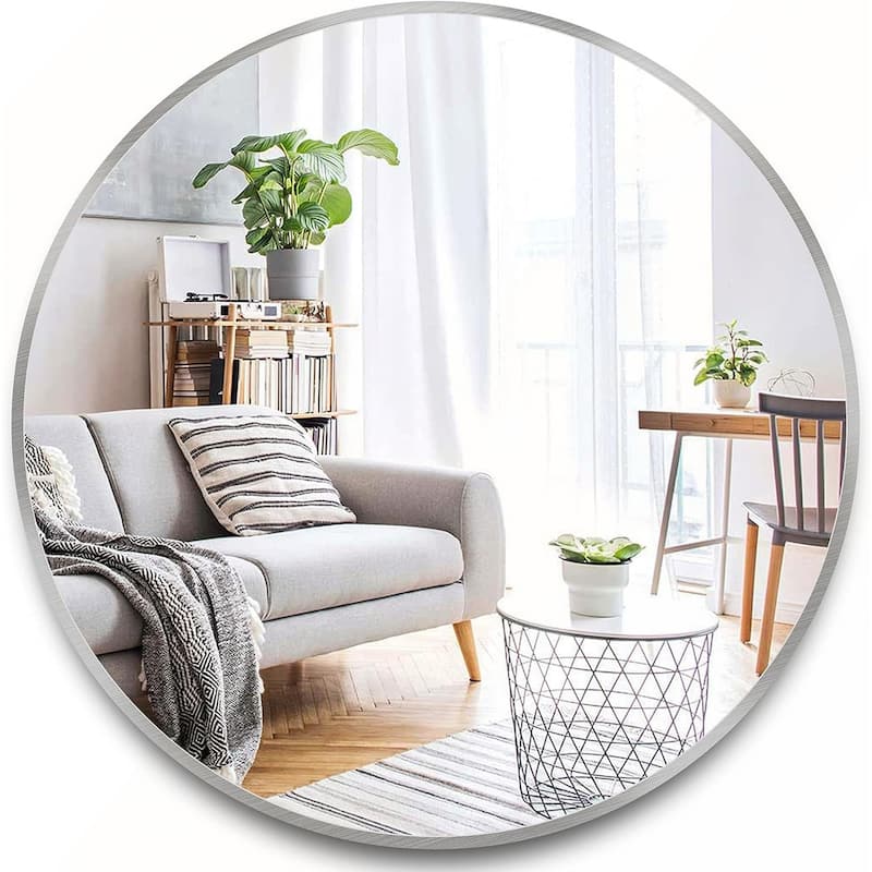 42 Inch Metal Framed Round Bathrrom Mirror 