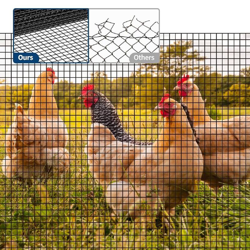 36in x 50ft 19 Gauge Galvanized Hardware Cloth, Garden Netting for Chicken Wire Fencing Roll, Black - 36in x 50ft