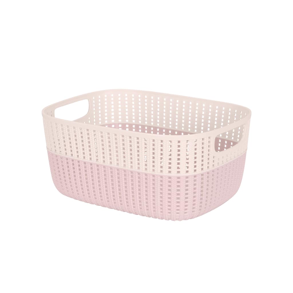 Simplify 2-Tone Decorative Large Storage Basket in Blush