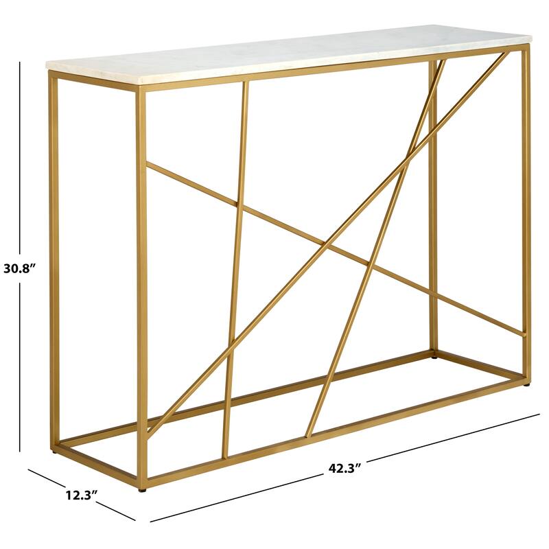 SAFAVIEH Home Lumen Marble Console Table - 42"W x 12"D x 31"H