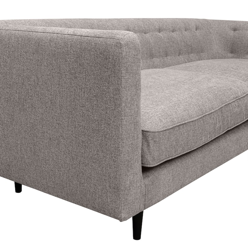 Annabelle 80" Fabric or Velvet 3 Seater Tufted Chesterfield Sofa with Black Wood Legs