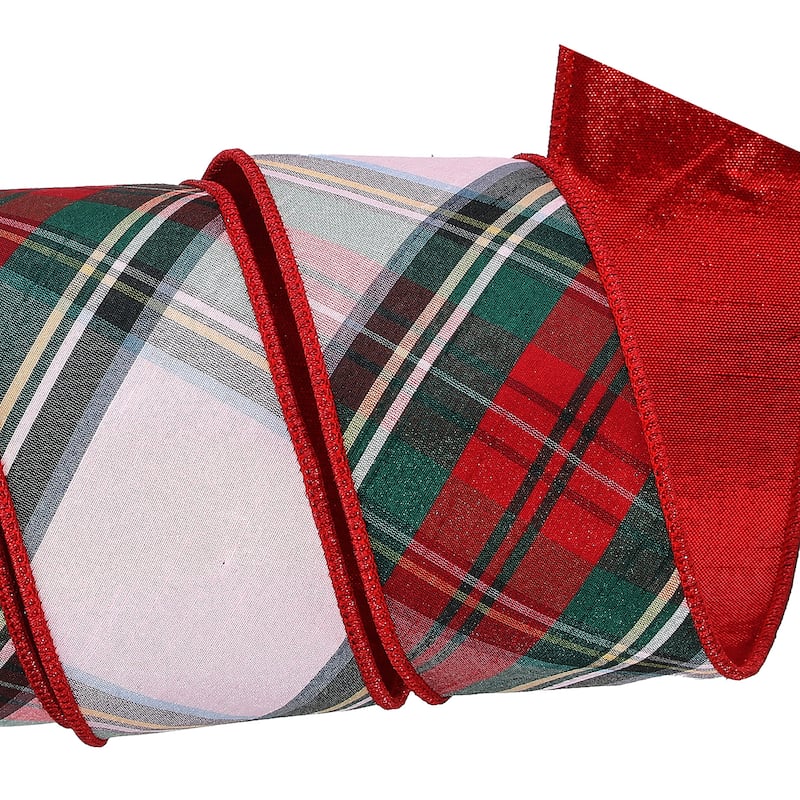 2.5X5Y Dupion Plaid With Metallic Edge Ribbion