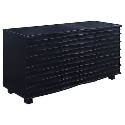 Stanton Black 3-drawer Rectangular Server