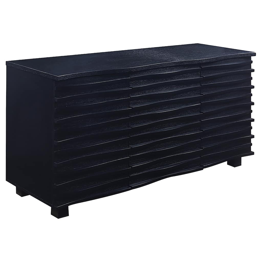 Stanton Black 3-drawer Rectangular Server