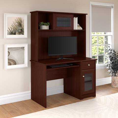 Cabot 48W Computer Desk with Hutch and Keyboard Tray by Bush Furniture