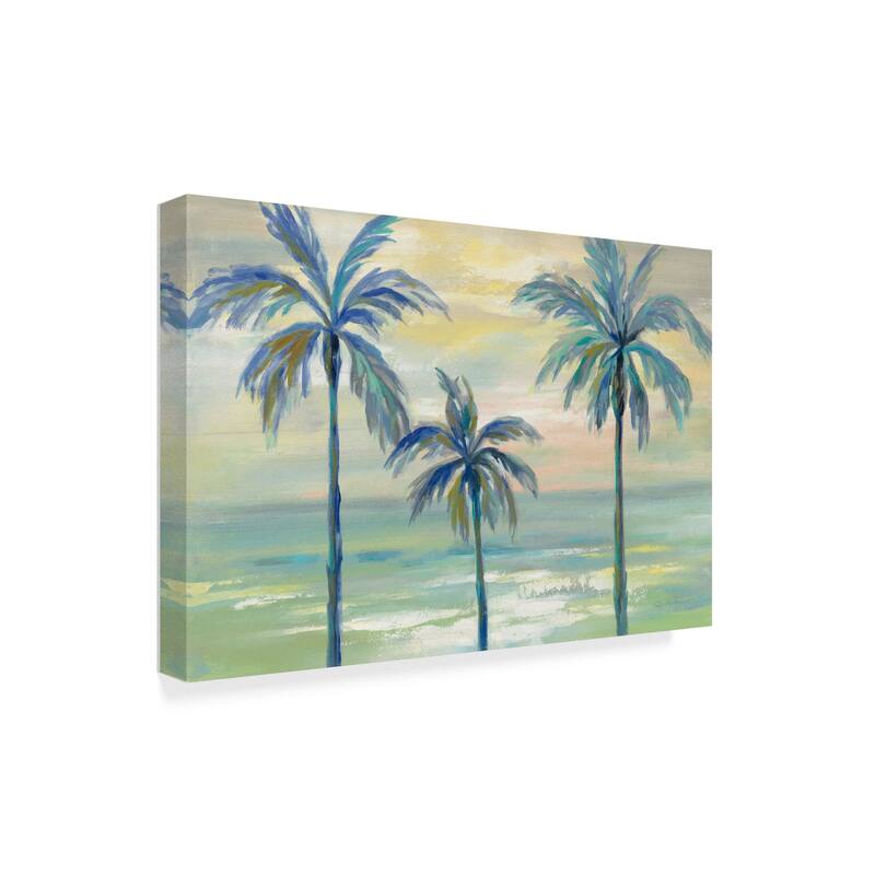 Silvia Vassileva 'Marine Layer Palms' Canvas Art