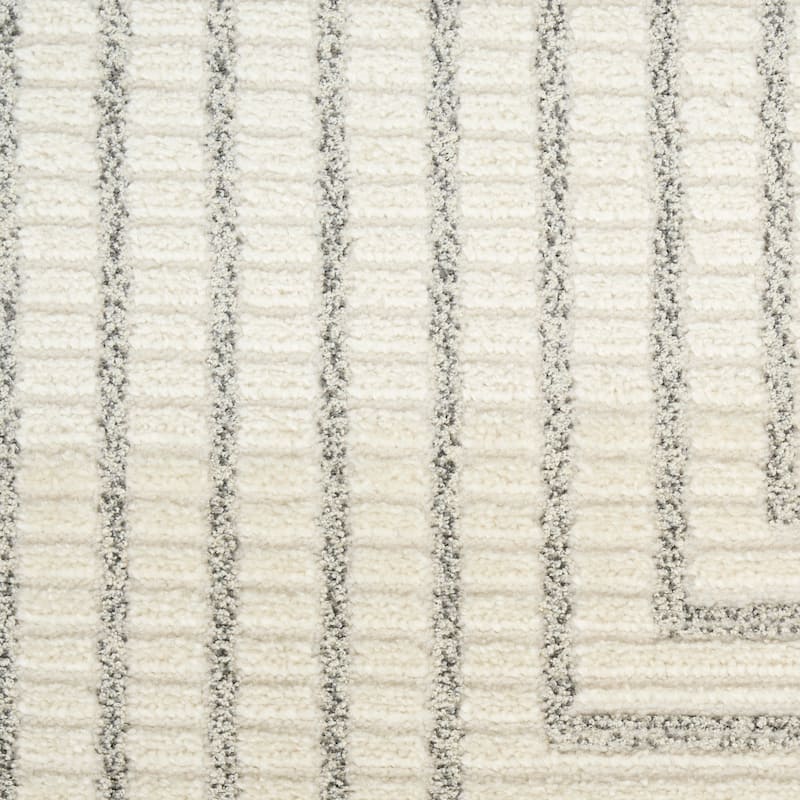 Nourison Ivory Hues Indoor only Cream / Ivory Geometric Area Rug