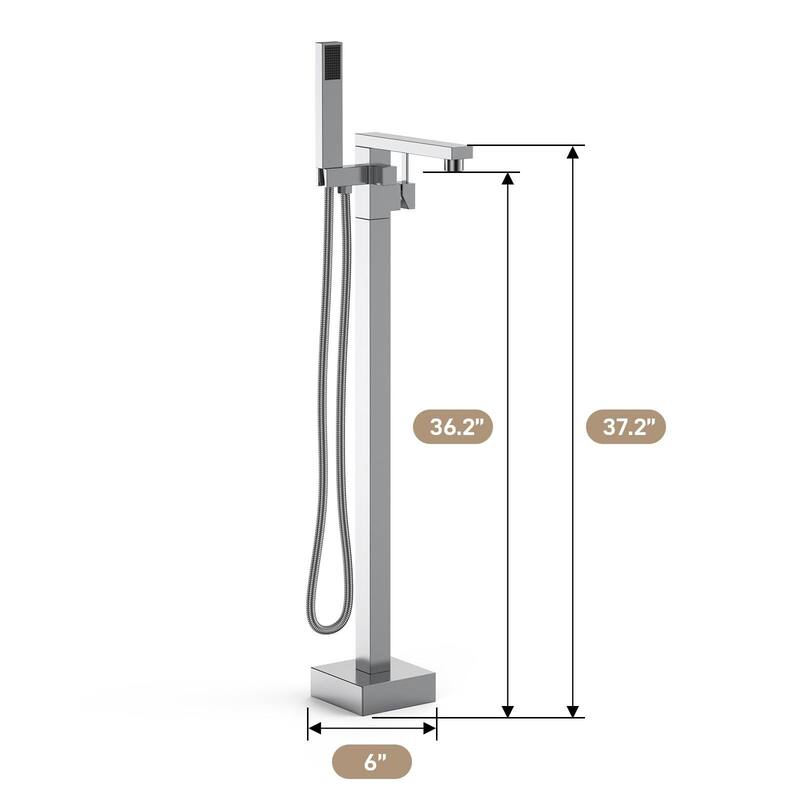 Freestanding Bathtub Faucet, Floor-Mount Tub Filler Chrome