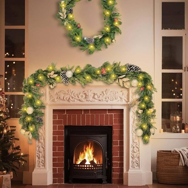 1 Pcs 9FT Christmas Norfolk Pine Garland, Greenery Garlands for Decor - N/A