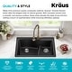 preview thumbnail 4 of 33, KRAUS Quarza Granite 33 inch 60/40 Undermount Drop-in Kitchen Sink