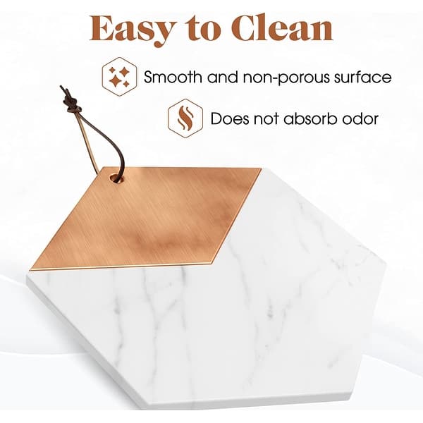 American Atelier Marble & Copper Hexagon Cutting Board - 11.25