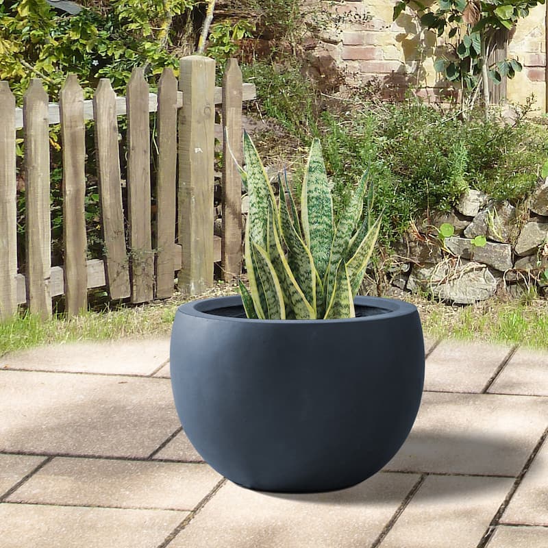 Durx-litecrete Lightweight Concrete Bowl Granite Planter-Small - 11.8'x11.8'x7.9'