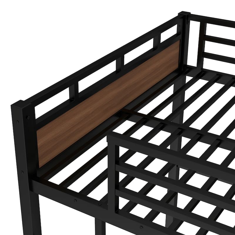 Metal High Loft Bed and Platform Bed, Heavy Duty Metal Bunk Bed Frame, Noise Free, Can be Converted into 2 Beds