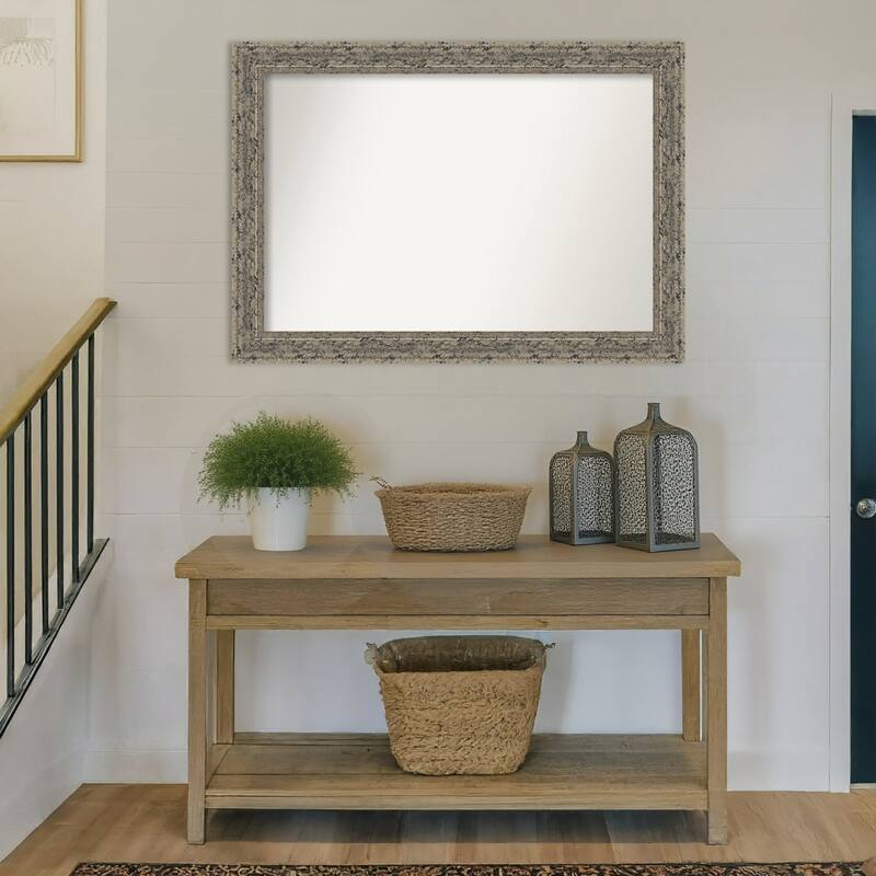 Attic Aged Non-Beveled Wood Framed Wall Mirror