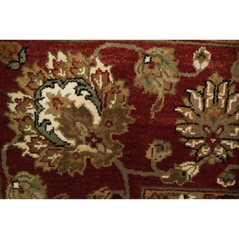 Hand Knotted Oriental 100% Wool Carpet Traditional All-Over Black Agra Area Rug - 8' 1'' X 8' 3''