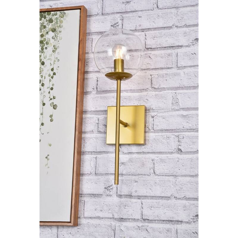 Nina 1 Light Clear Glass Wall Sconce