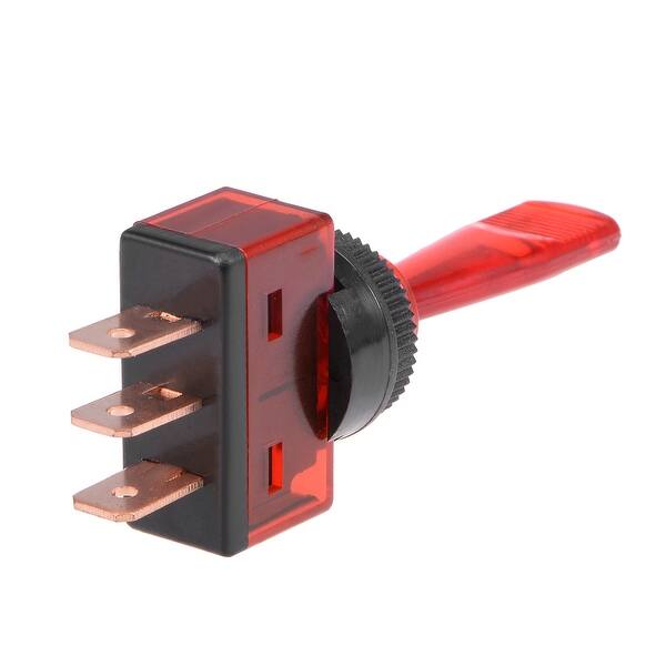 SPST Latching Rocker Toggle Switch LED Light 20A 12V 3P ON-OFF w Cover
