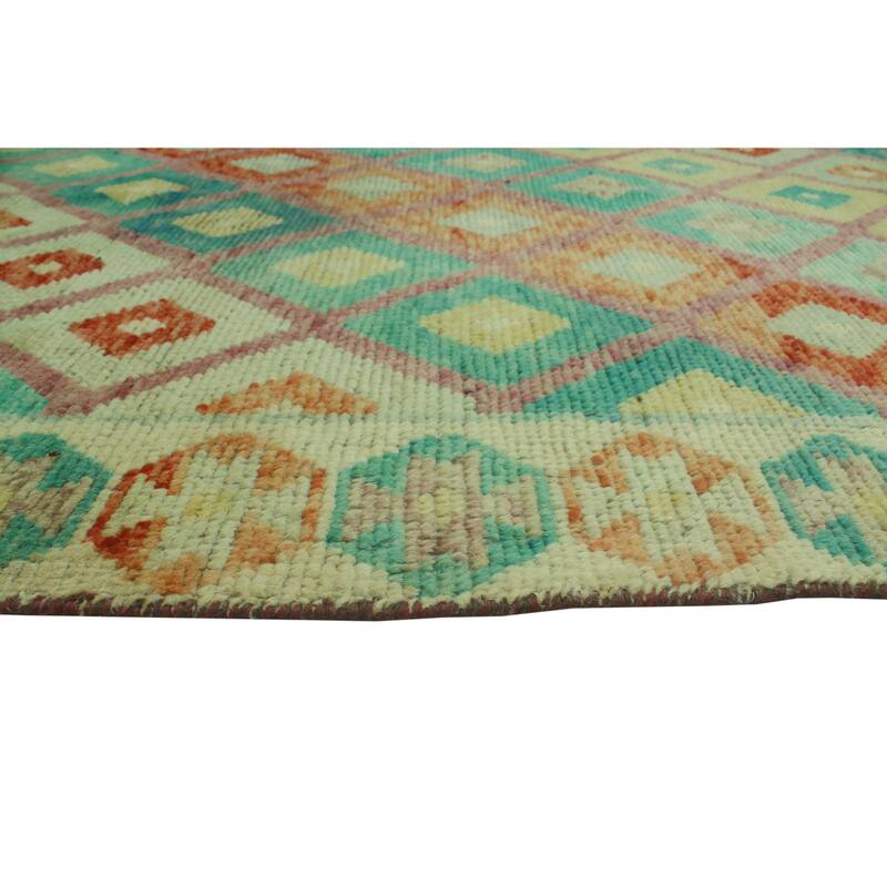 Balochi Akwtee Turquoise/Ivory Rug - 8'2" x 11'5"