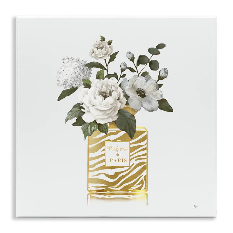 Stupell Chic Striped Perfume Bouquet Wall Plaque Art Design By Nan - 12 x 12