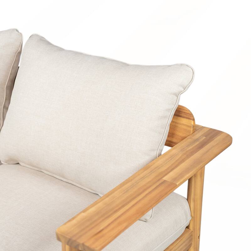 Outdoor Acacia Wood Loveseat