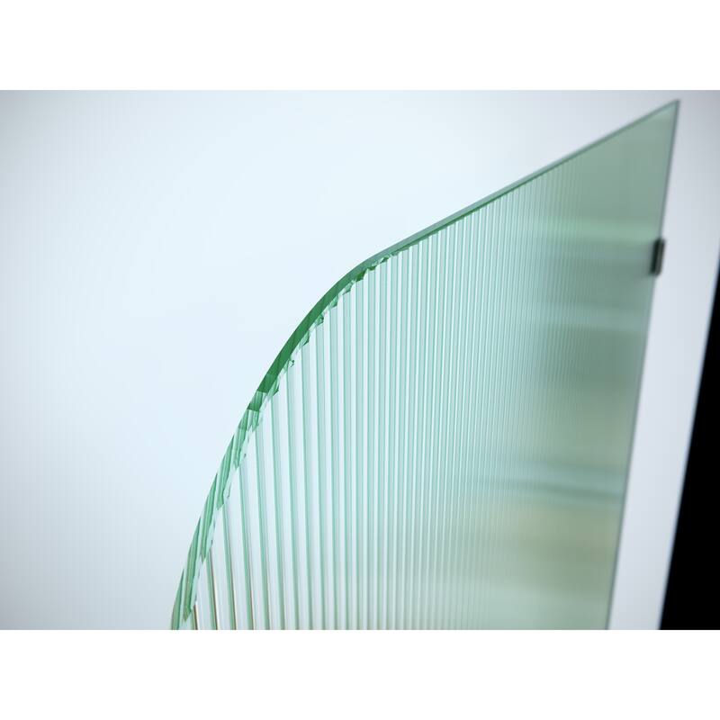 Glass Warehouse 36" x 78" Frameless Shower Door - Single Fixed Panel Fluted Frosted Radius