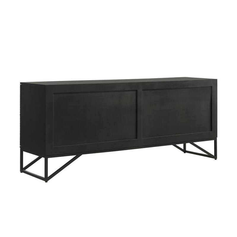 Accent Cabinet with Metal Frame in Black