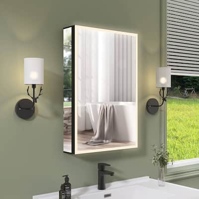 20'' W 30'' H Recessed Frameless Medicine Cabinet Mirror 3 Adjustable