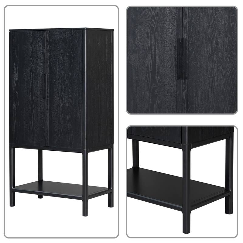 Modern minimalist sideboard with open shelves and adjustable shelves for bedroom kitchen living room den