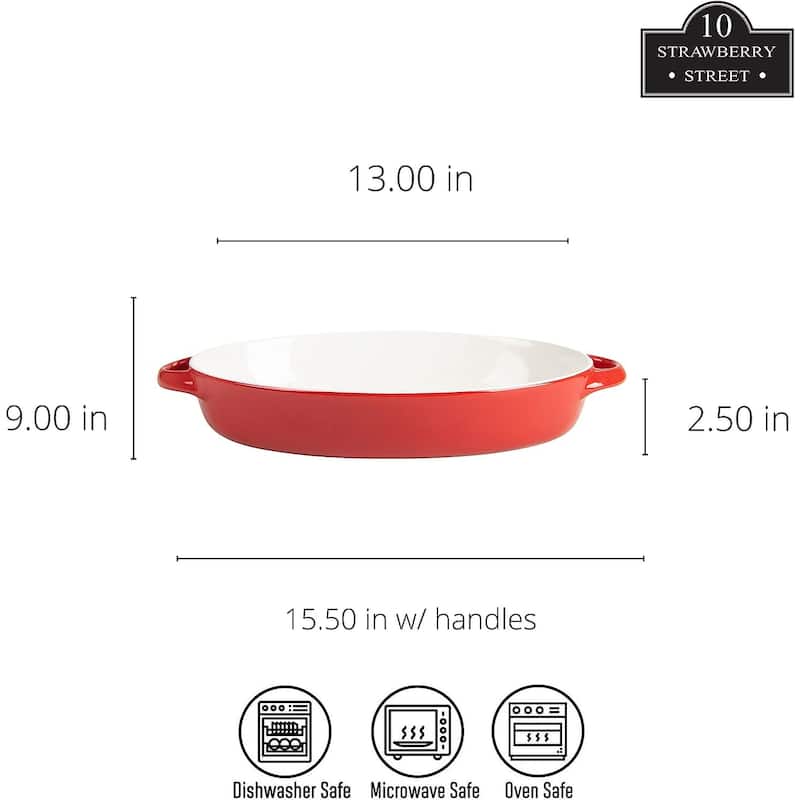 10 Strawberry Street Sienna Oval 13" and 10.5" Bakeware Set