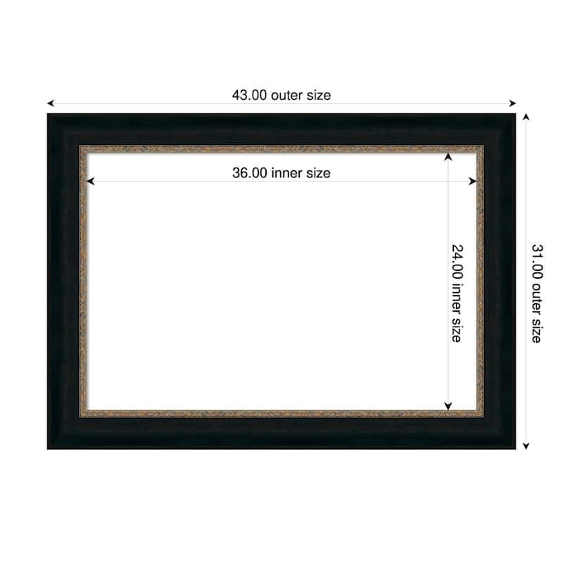 Amanti Art Paragon Bronze Framed Dry Erase Magnetic Board - 43 x 31 in
