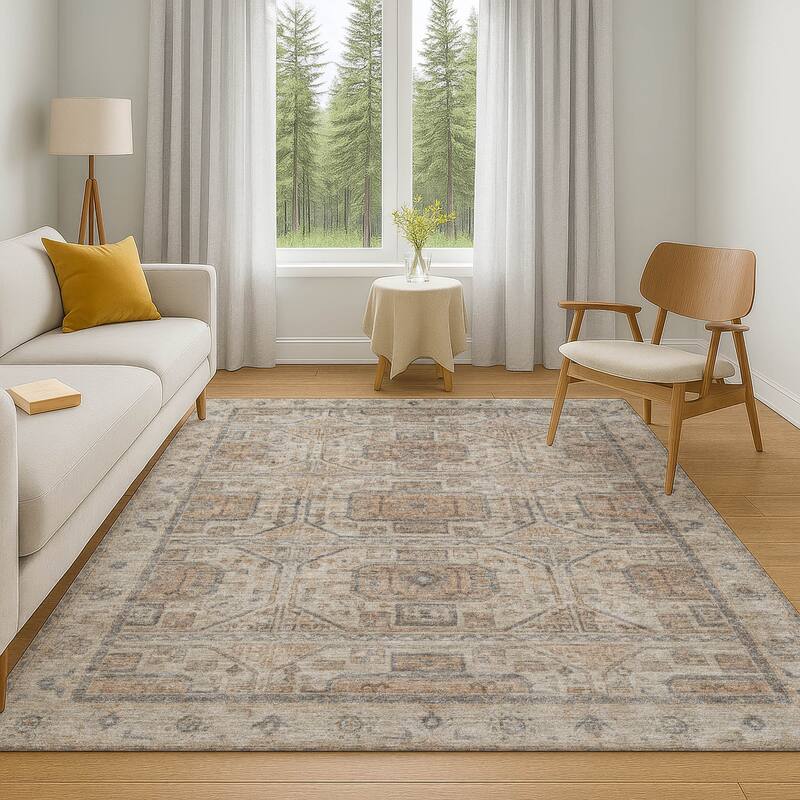Premium Washable Super Soft Traditional Medallions Mayfield Rug