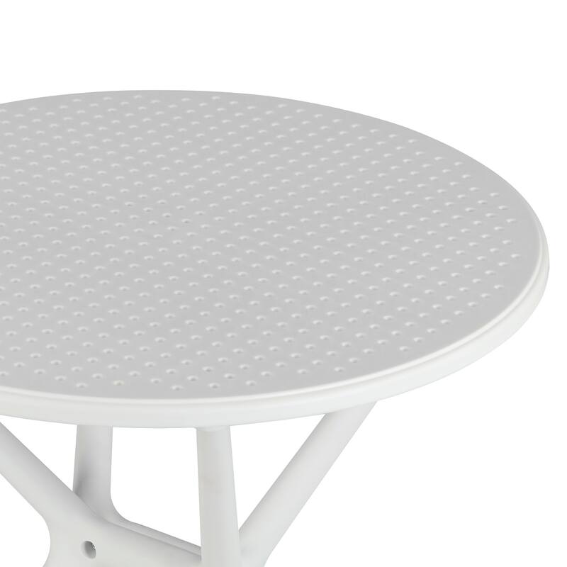 Bates White Plastic Round Dining Table