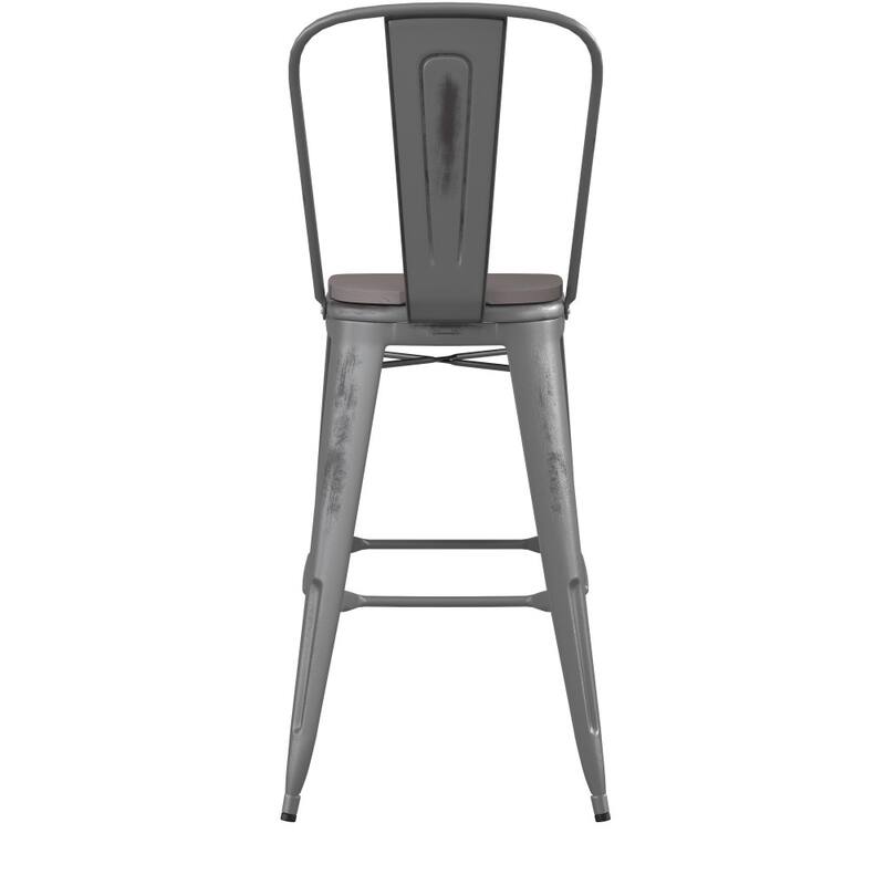 All-Weather Bar Height Stool with Poly Resin Seat