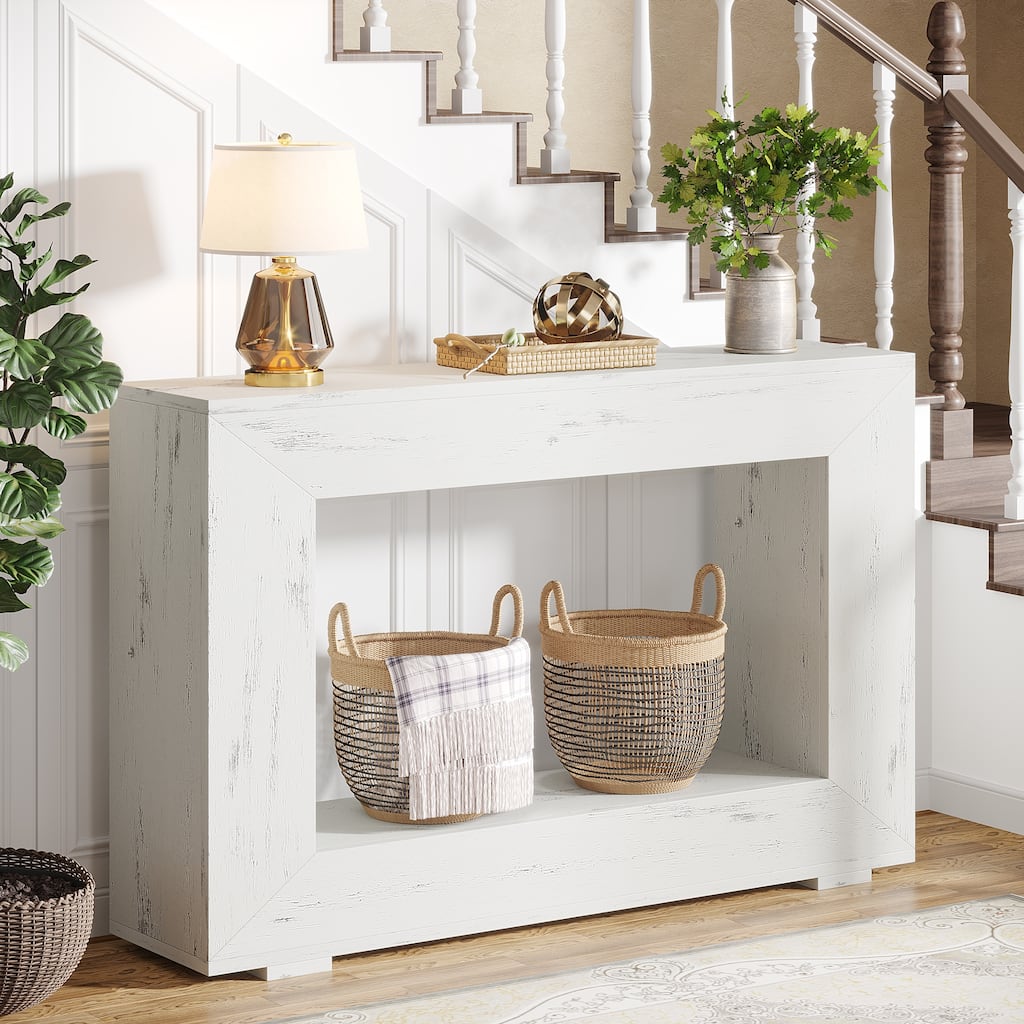 47 Inches Narrow Wood Console Table with Storage - 47.24" W x 29.1" H x 11.81" D
