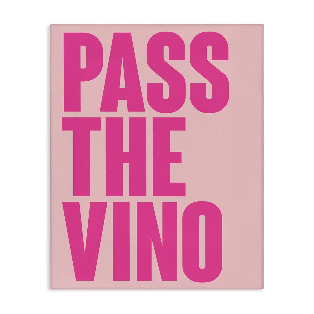 Stupell Pass The Vino Pastel Canvas Wall Art Design By House of Lulu