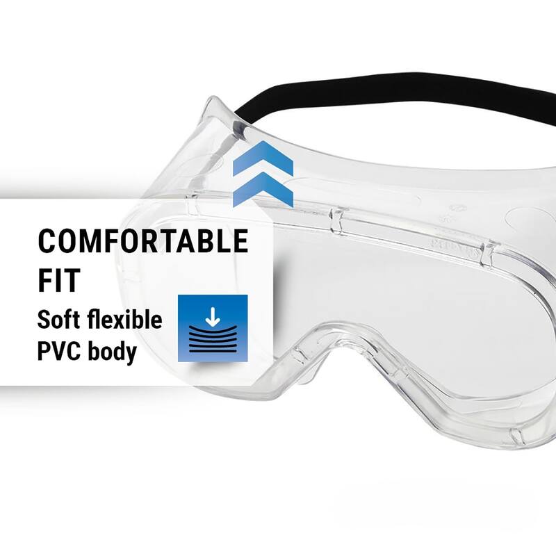 Non Vented Anti-Fog/Anti-Splash Safety Goggles