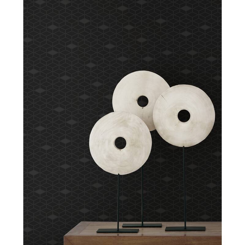 Seabrook Designs Davy Diamond Geometric Unpasted Wallpaper