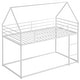preview thumbnail 10 of 12, Elegant Style and House Metal Bunk Bed with Sturdy Frame, Built-in Ladder and Slide, Twin over Twin, White