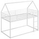 preview thumbnail 24 of 26, Twin House Bunk Bed with Slide, Ladder, and Guardrails, Metal Frame, Black