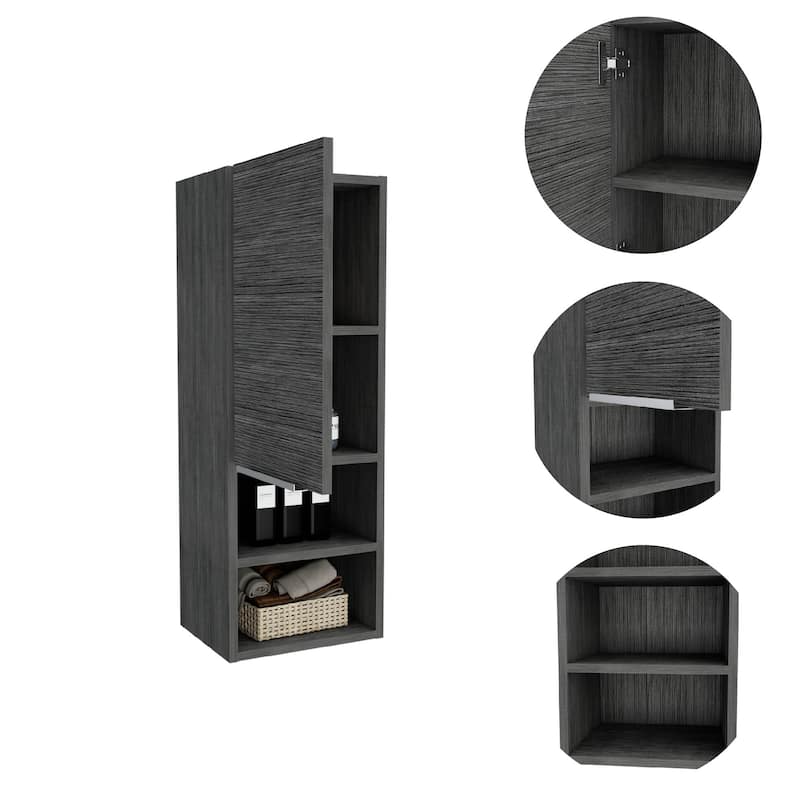 Bathroom Cabinet With Two Internal Shelves,Two External Shelves,Single Door - N/A
