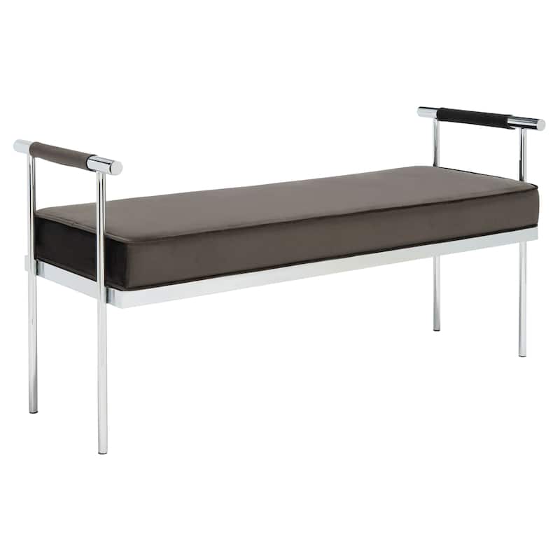 SAFAVIEH Pinkey Glam Long Rectangle Cushion Bench with Arms - 48" W x 17.3" L x 24.8" H - 48Wx17Dx25H