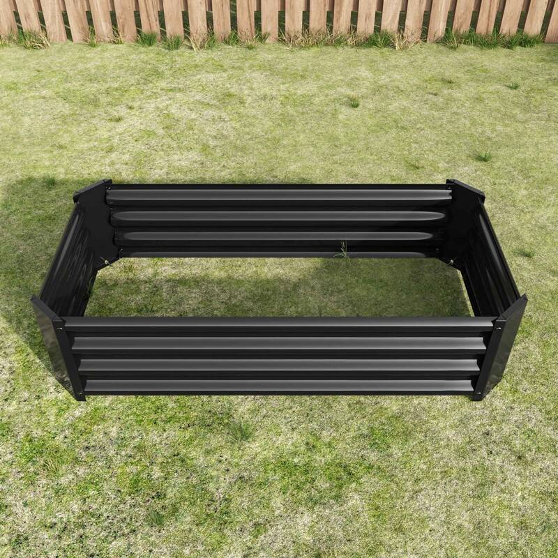 Large Galvanized Metal Raised Garden Bed Open Bottom Rust-Resistant